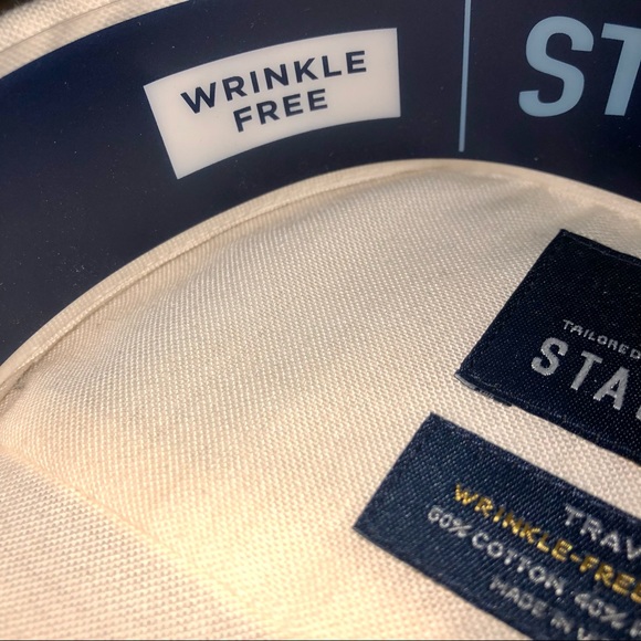 Men’s Stafford Cream Oxford Button Down Shirt Size 17.5 - Picture 3 of 7